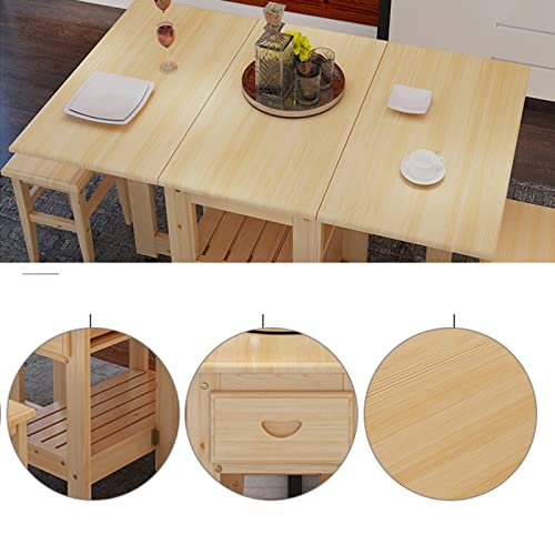Foldable Drop Leaf Dining Table with Wheels Y16458