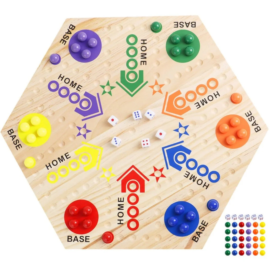 Double-Sided Wooden Marble Board Game J8140