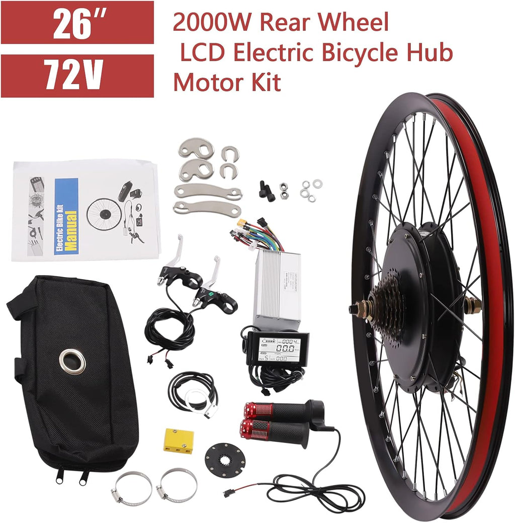 Electric Bicycle Wheel Kit Front/Rear Wheel Hub Motor Electric Bike Conversion Kit with LCD Display Z760