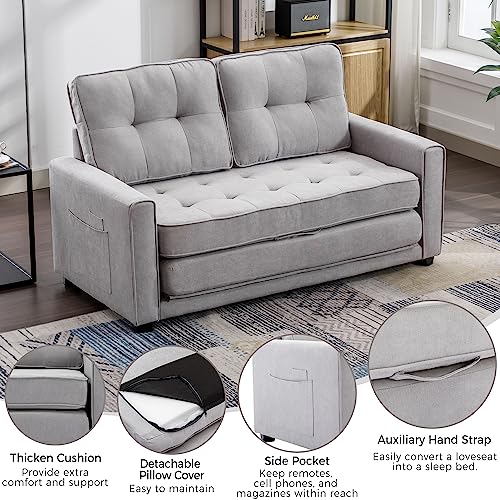 Blue Loveseat Sofa with Pull-Out Bed R5562