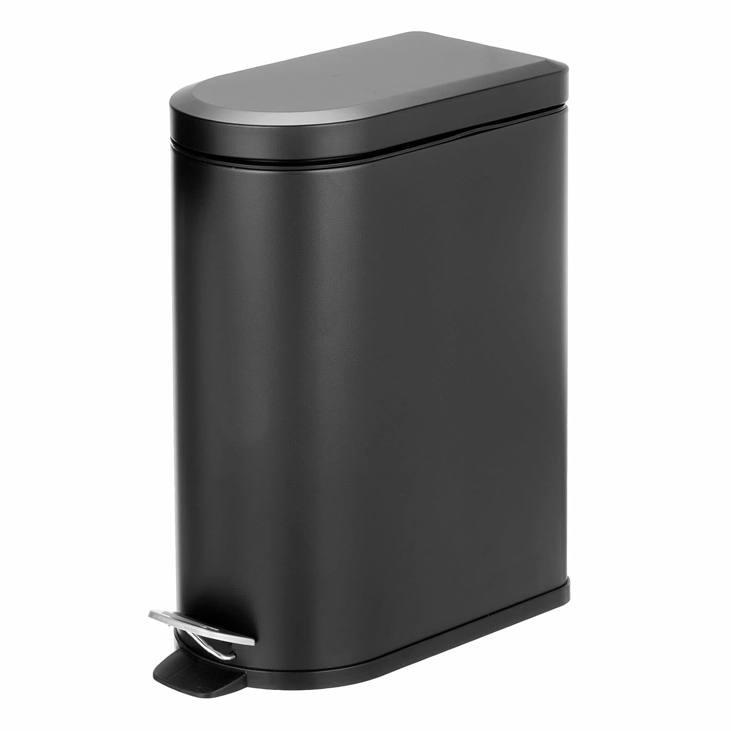 Black 2.6 Gallon Stainless Steel Step Trash Can S9895
