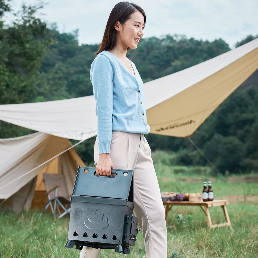 Portable Foldable Wood Burning Camp Tent with Chimney W1332