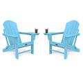 HDPE Folding Adirondack Chair Set of 4 with Cup Holder Trays W3419