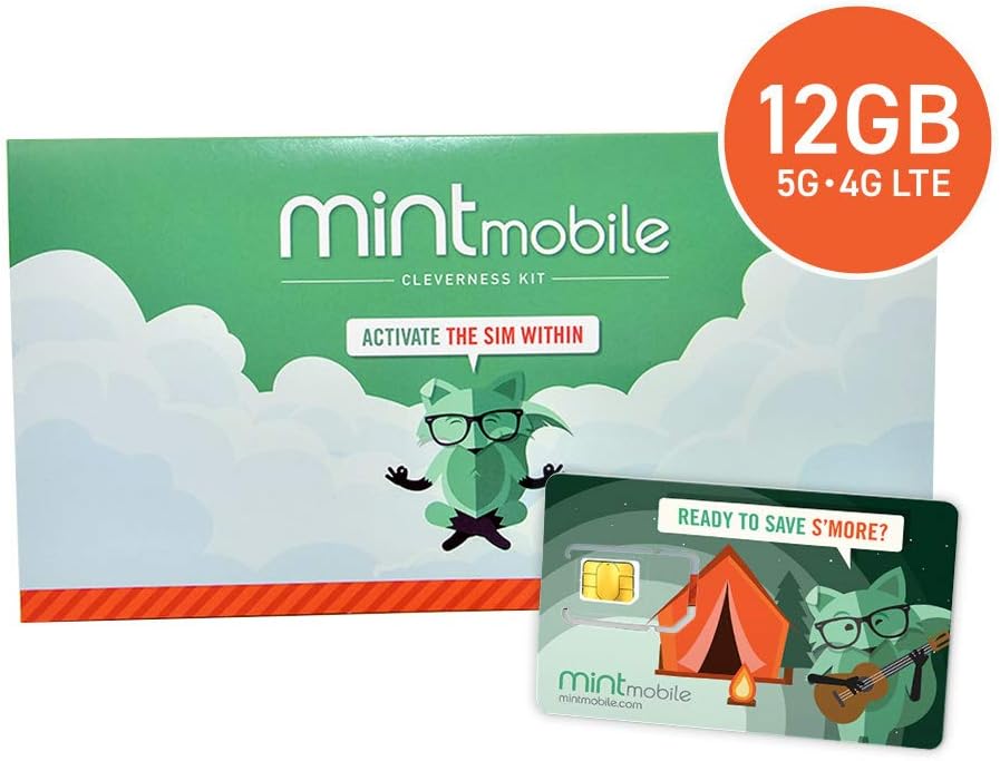 12GB 5G • 4G LTE Data + Unlimited Talk & Text for 3 Months GSM SIM Card S443267