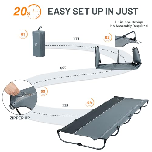 Lightweight Aluminum Camping Cot with Carry Bag W188