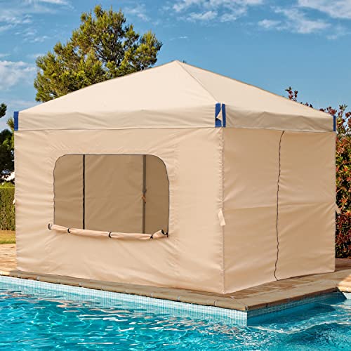 12x12 FT Pop-Up Canopy Tent with Roller Bag and Curtain, Iron Frame, 210D Oxford Fabric K5130