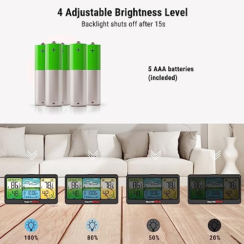 1000FT Wireless Indoor Outdoor Weather Thermometer with Forecast B581598