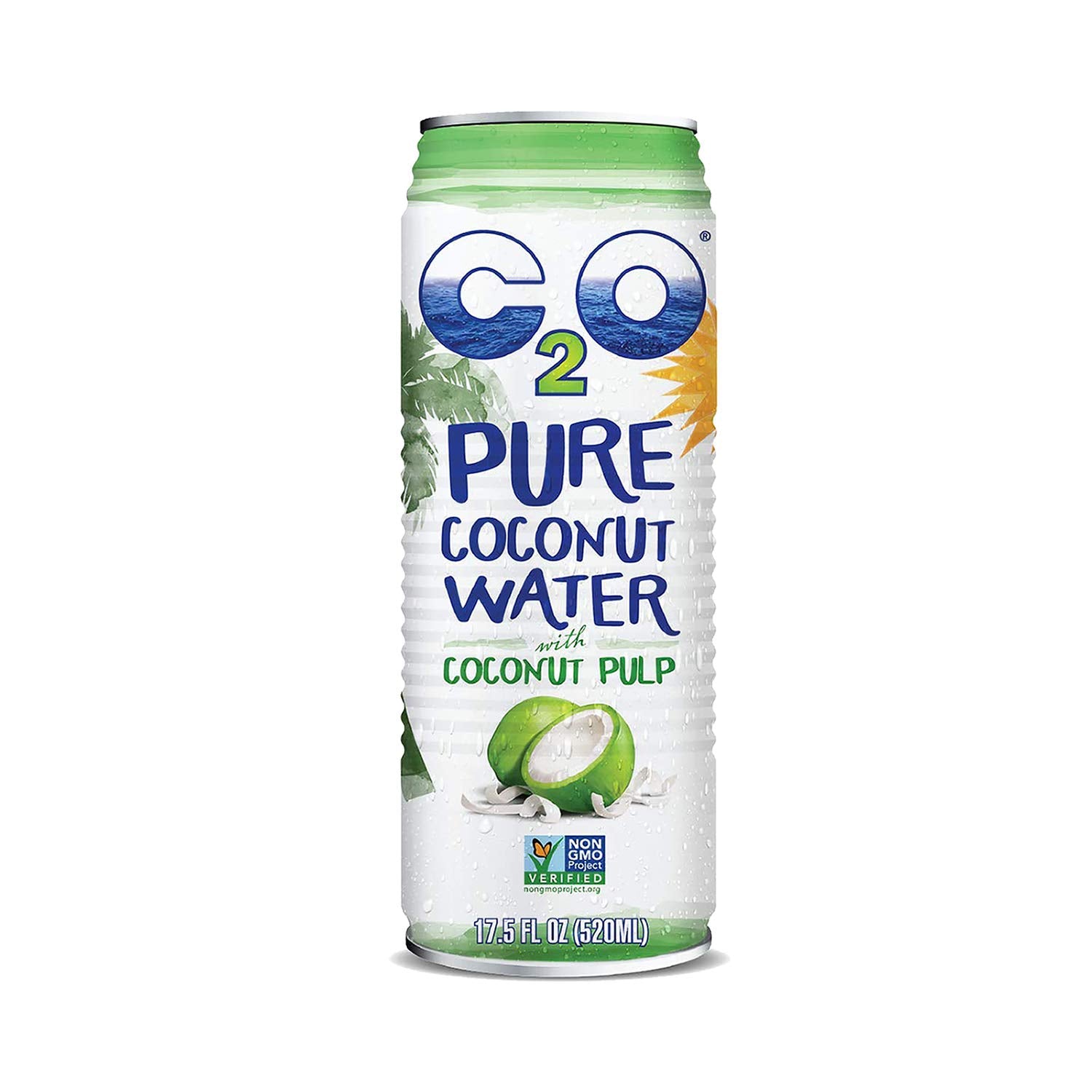 17.5 FL OZ Pack of 12 Pure Coconut Water with Pulp L69828