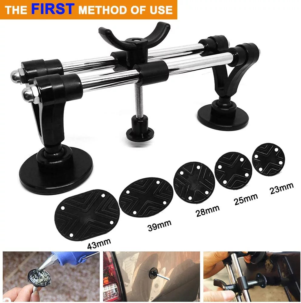 Auto Body Repair Tool Kit with Double Pole Bridge Dent Puller and Glue Set M4139