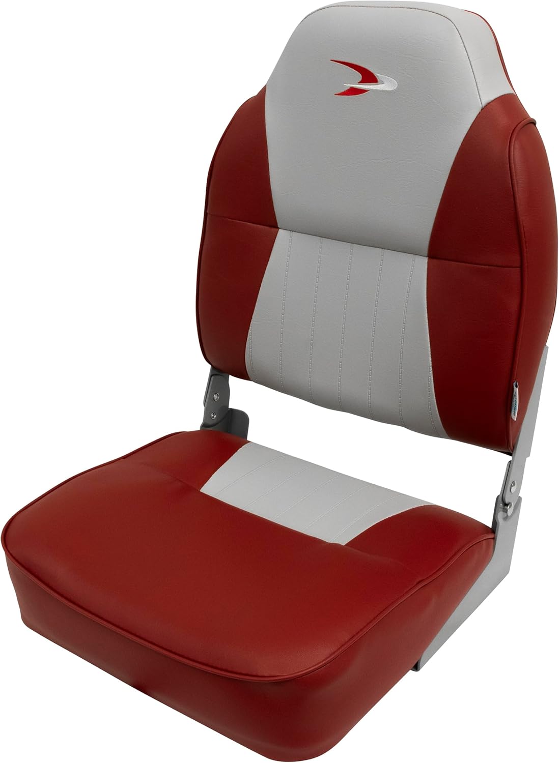 Grey/Red High Back Boat Seat A15605