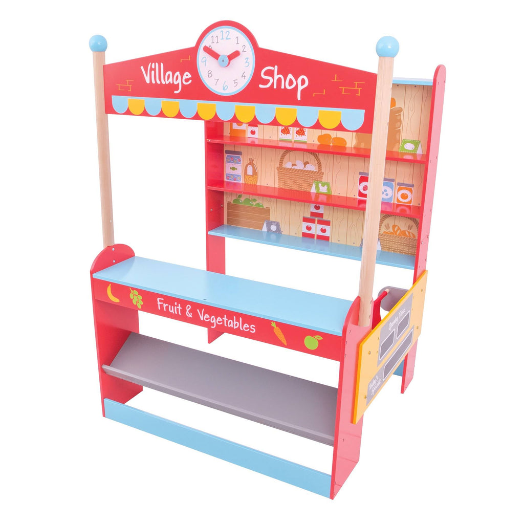 Wooden Village Shop Pretend Play Toys L5758