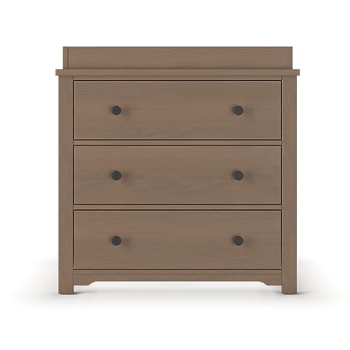 3 Drawer Dresser with Removable Changing Table Topper (Cool Gray) Q929534