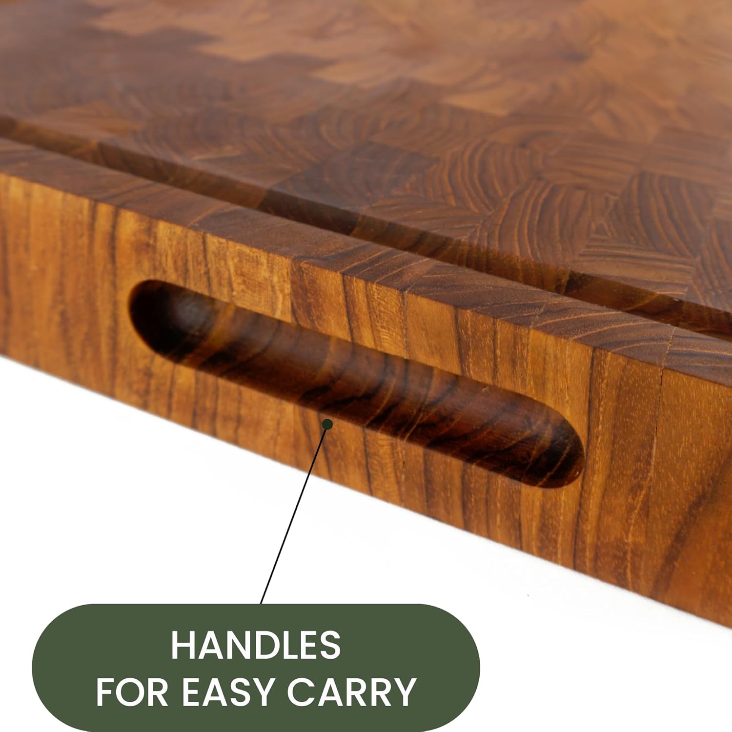 20" x 14" Teak Wood End Grain Cutting Board R298