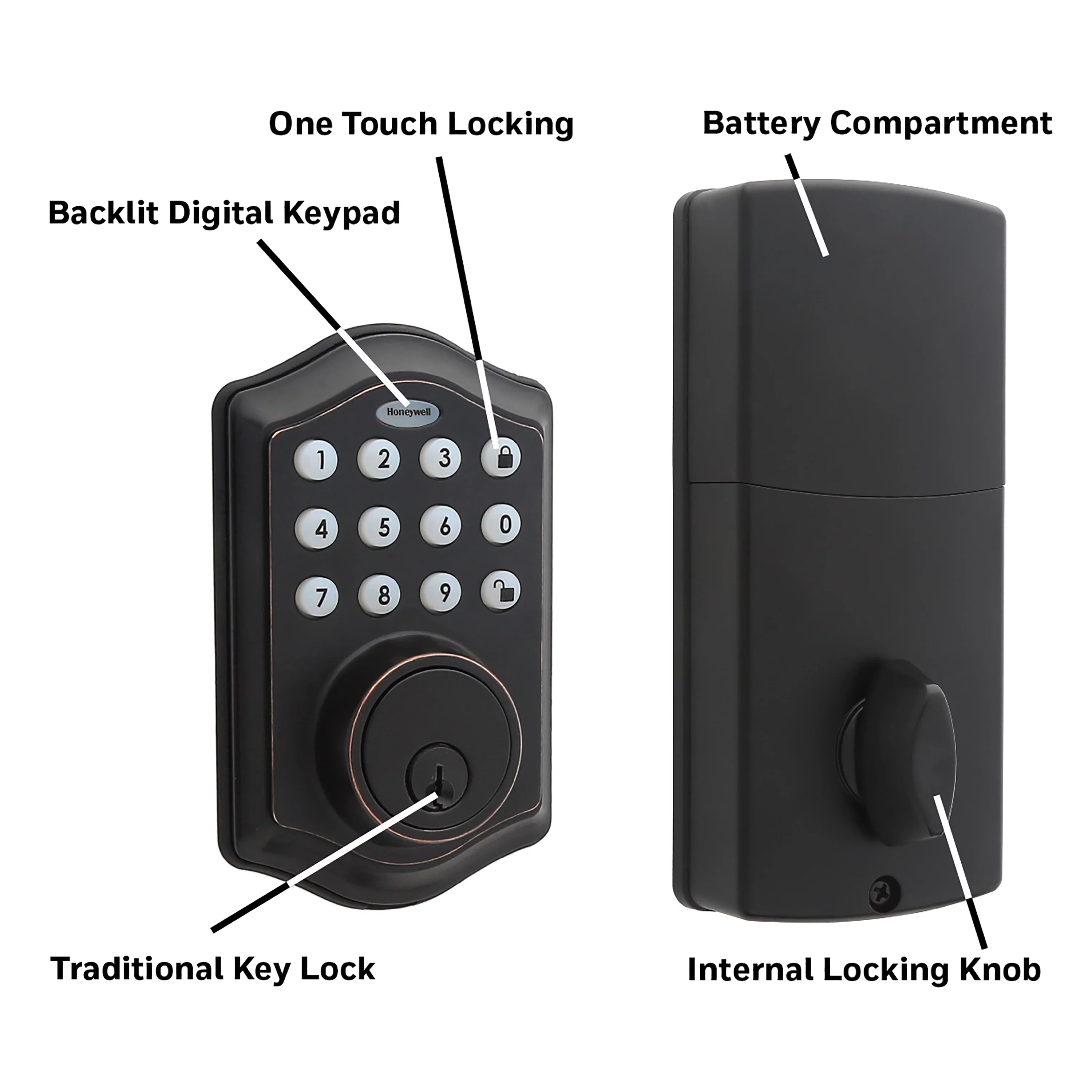 Oil Rubbed Bronze Electronic Entry Deadbolt P175