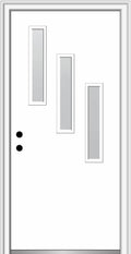 36" x 80" Fiberglass Smooth Primed Frosted Glass Prehung Single Front Door C8575