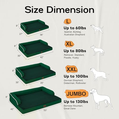 Large Dark Grey Orthopedic Dog Bed with Removable Cover G9834