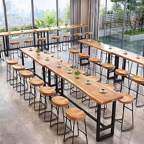 Natural Solid Wood Bar Table with Footrest U485387