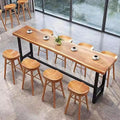 Natural Solid Wood Bar Table with Footrest U485387