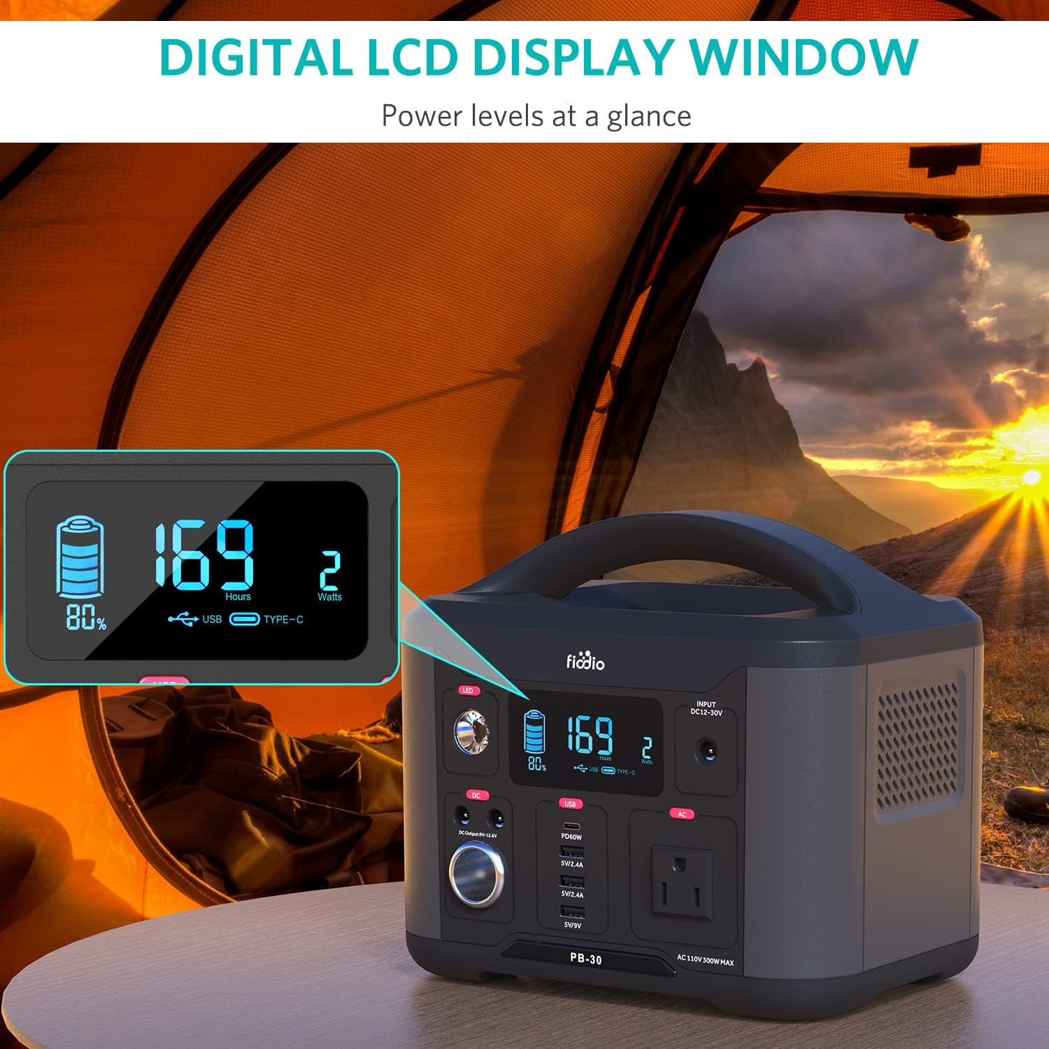 300Wh Portable Power Station with AC Outlet H21062