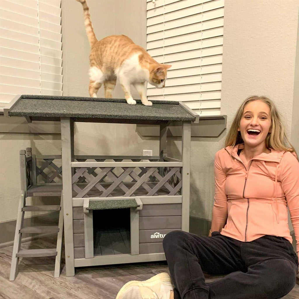 Feral Cat House with Escape Door M1435