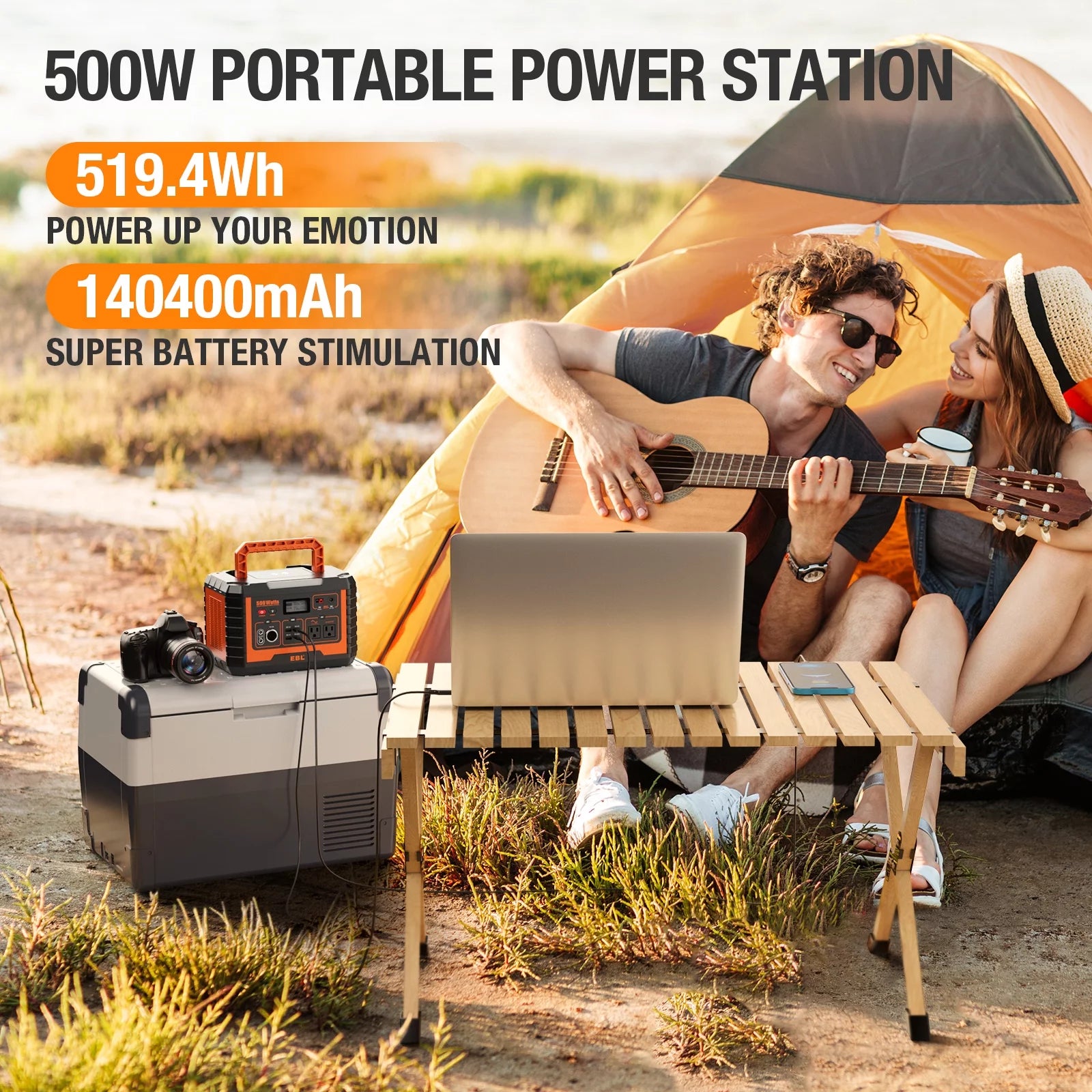 500W Portable Power Station 519.4Wh Power Battery with Storage Bag O637