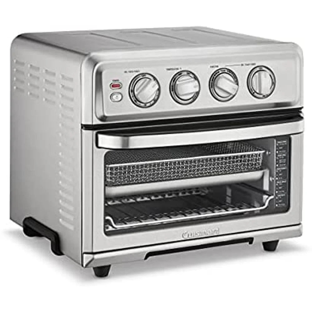 Stainless Steel AirFryer Toaster Oven with Grill Bundle with 12 Piece Ceramic Coated Cutlery Set Matte Black D475