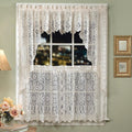 White Lace Kitchen Curtain 36" Tier F160455