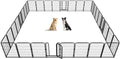 40 Inch 16 Panel Metal Dog Playpen Black-Silver E190