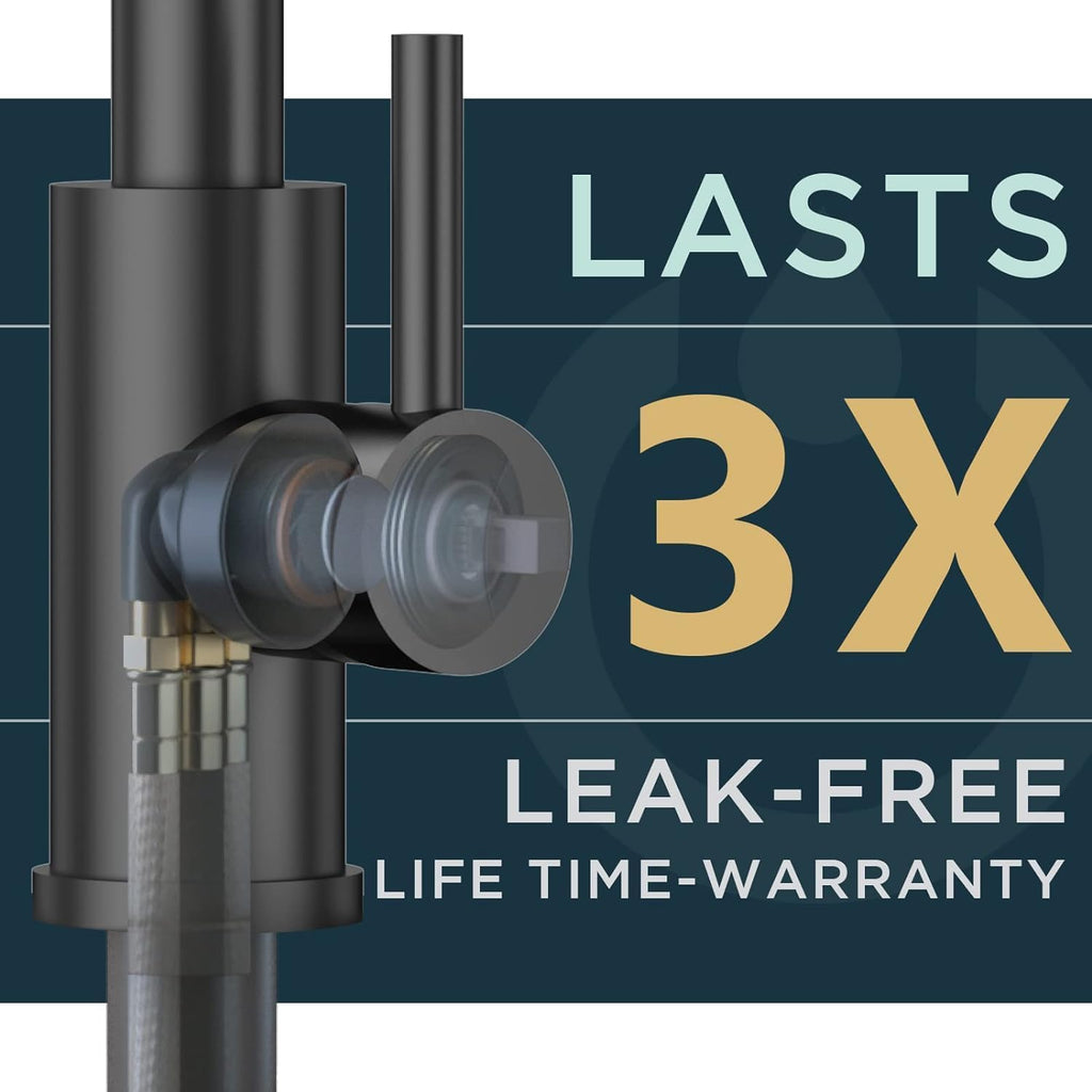 Black Kitchen Faucet with Pull Down Sprayer Stainless Steel High Arc Spout H420