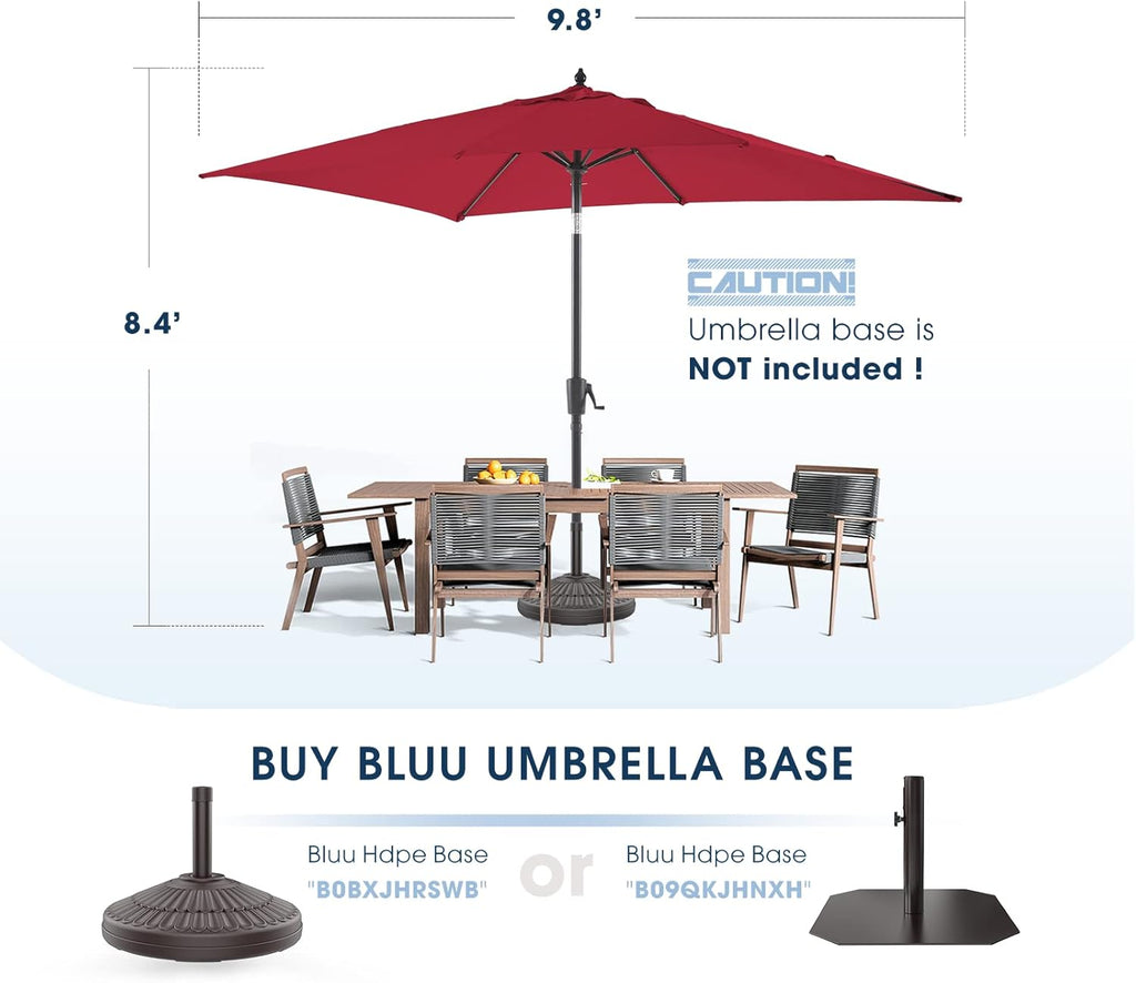 Olefin 6.6 x 9.8 FT Patio Umbrella (Apple Red) W7016
