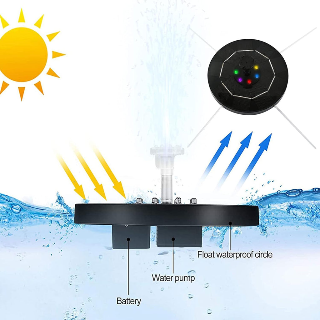 3.5W Solar Fountain with 6 Nozzle and LED Lights C4172