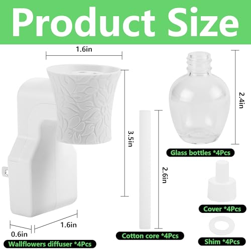 2 Pack Wall Fragrance Oil Plug in Diffuser with 2 Empty Bottles D88347