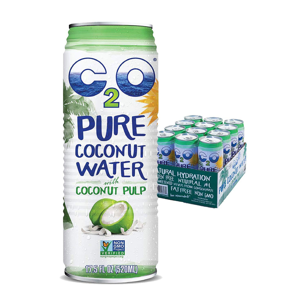 17.5 FL OZ Pack of 12 Pure Coconut Water with Pulp L69828