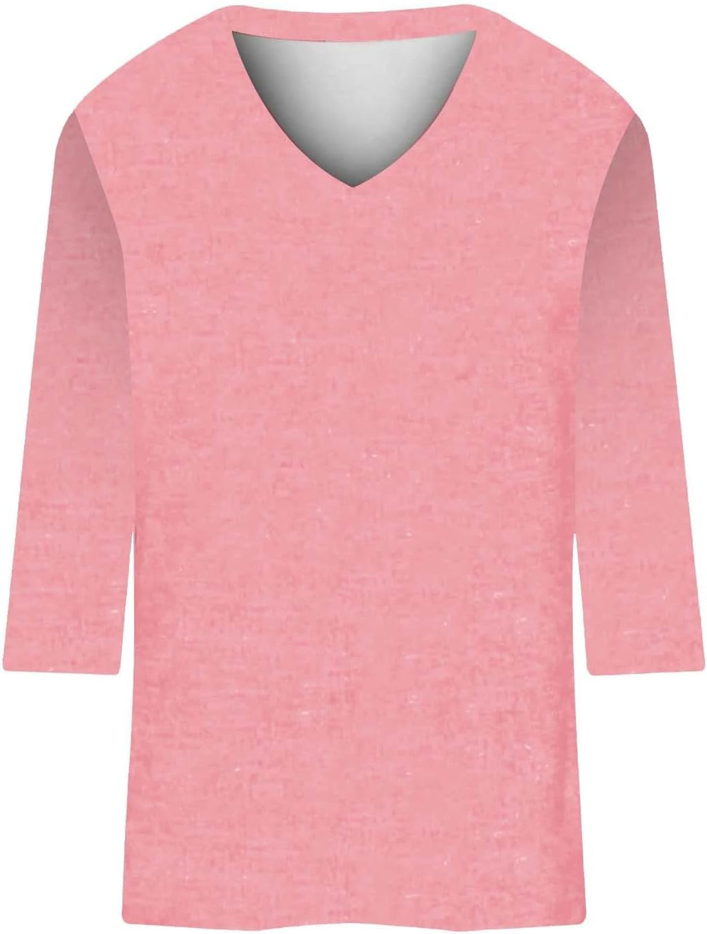 3/4 Sleeve V Neck Solid Loose Fit Blouses P650