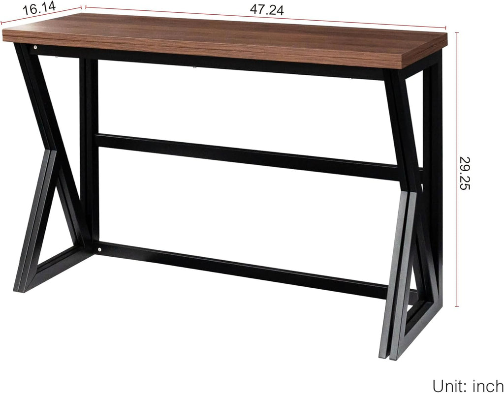 Walnut Brown Wood Drop Leaf Dining Table F70612