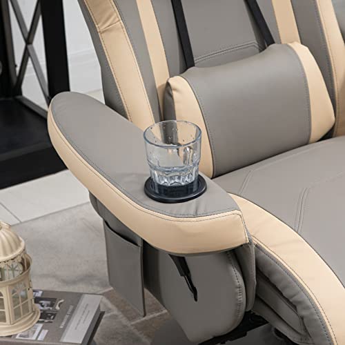 Manual Recliner Armchair PU Leather with Adjustable Leg Rest K543
