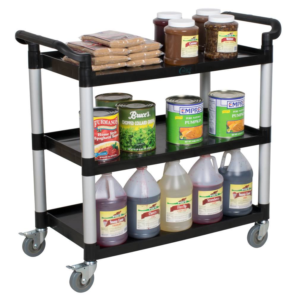 Black Utility Cart with Three Shelves T723327