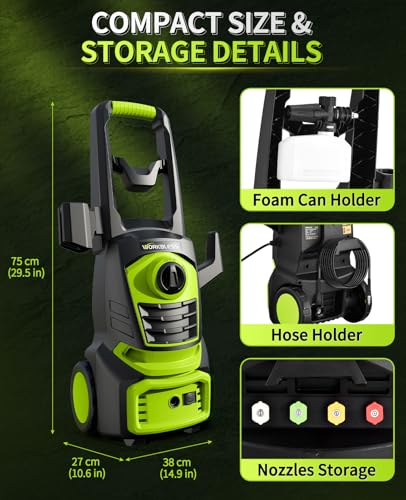 4800PSI 3.0 GPM Electric Pressure Washer with 4 Quick Connect Nozzles and 400ml Foam Cannon Q415