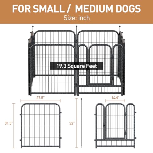 40 Inch 16 Panel Metal Dog Playpen Black-Silver E190
