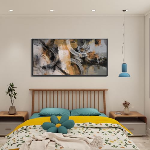 Orange Gray Yellow Abstract Canvas Wall Art 24×48IN H170191