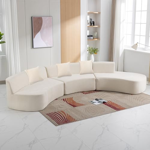 Oversized Modular Sectional Sofa Upholstered Chenille Deep Seat Sofa Couch with Chaise & Pillows, 5 Seater Grey Q250