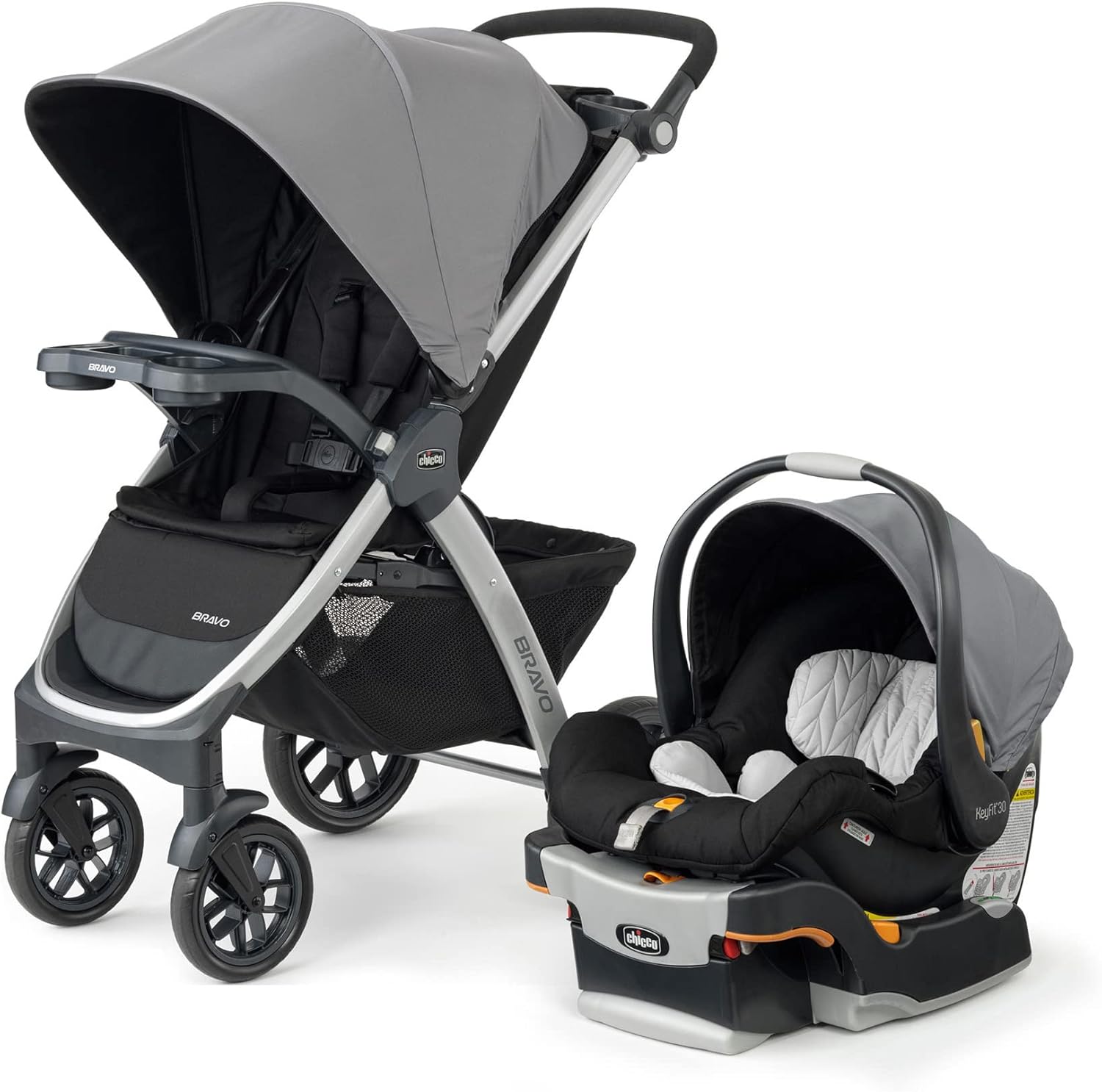 3-in-1 Travel System Stroller with Infant Car Seat and Base, Camden/Black & Grey V8670
