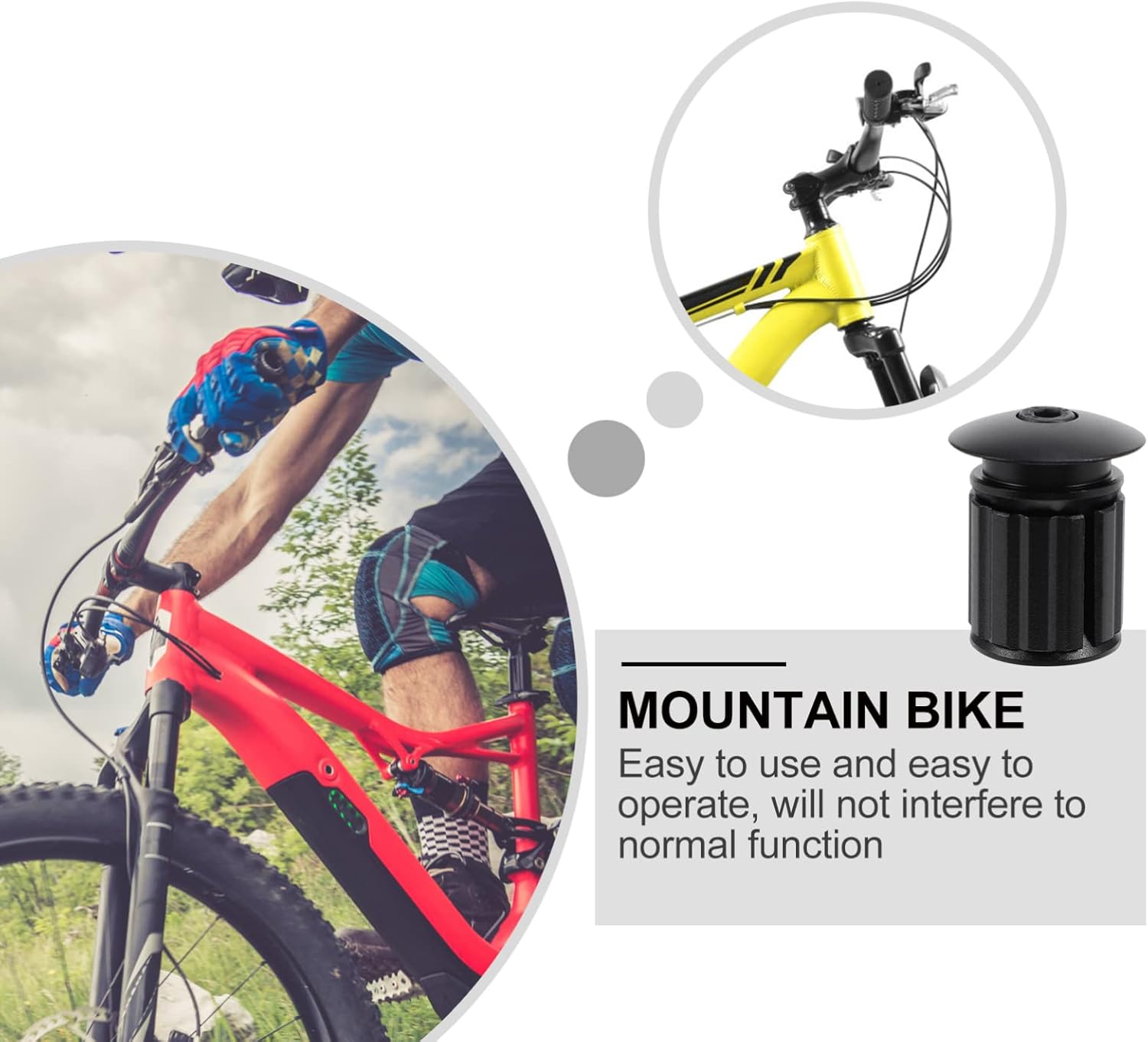 2pcs Bicycle Handlebar Locking Bar End Caps Alloy N3588
