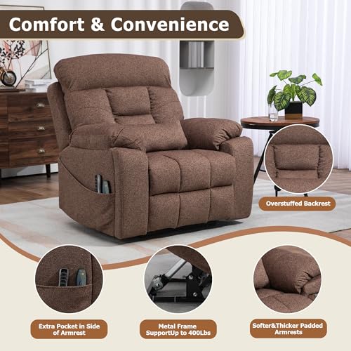 Oversized Power Lift Recliner Chair with Heat and Massage I56609