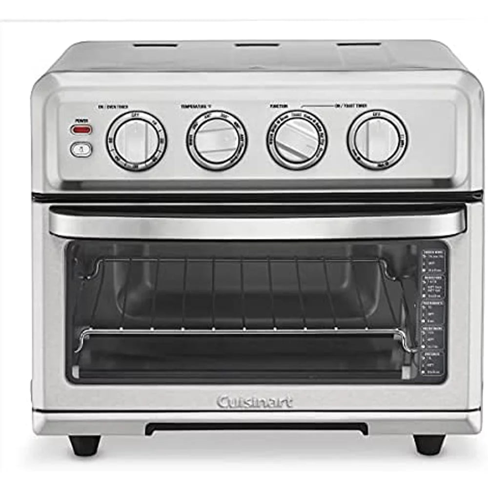 Stainless Steel AirFryer Toaster Oven with Grill Bundle with 12 Piece Ceramic Coated Cutlery Set Matte Black D475