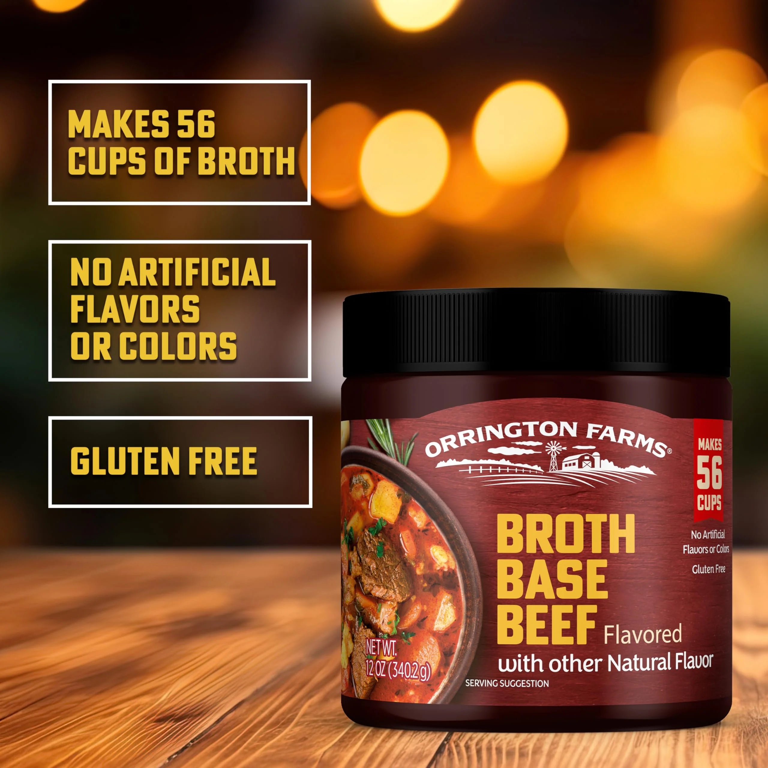 Beef Flavored Broth Base & Seasoning, 12 oz (Pack of 6) A18491