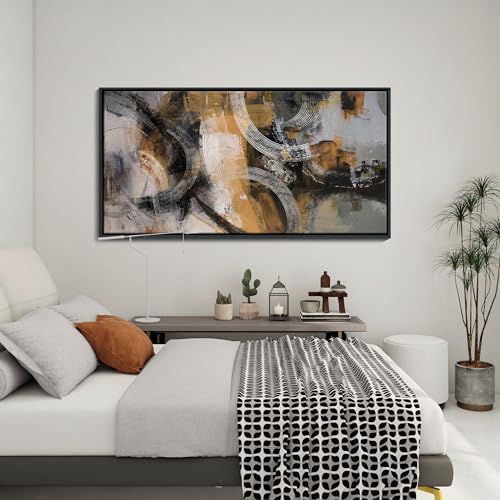 Orange Gray Yellow Abstract Canvas Wall Art 24×48IN H170191