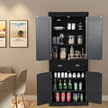 White 4-Door Wooden Storage Cabinet with Drawers and Adjustable Shelves V260548