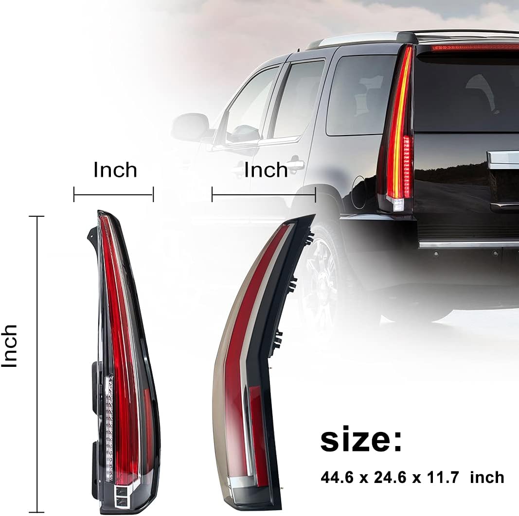 Clear LED Tail Lights Assembly for Cadillac Escalade ESV W392