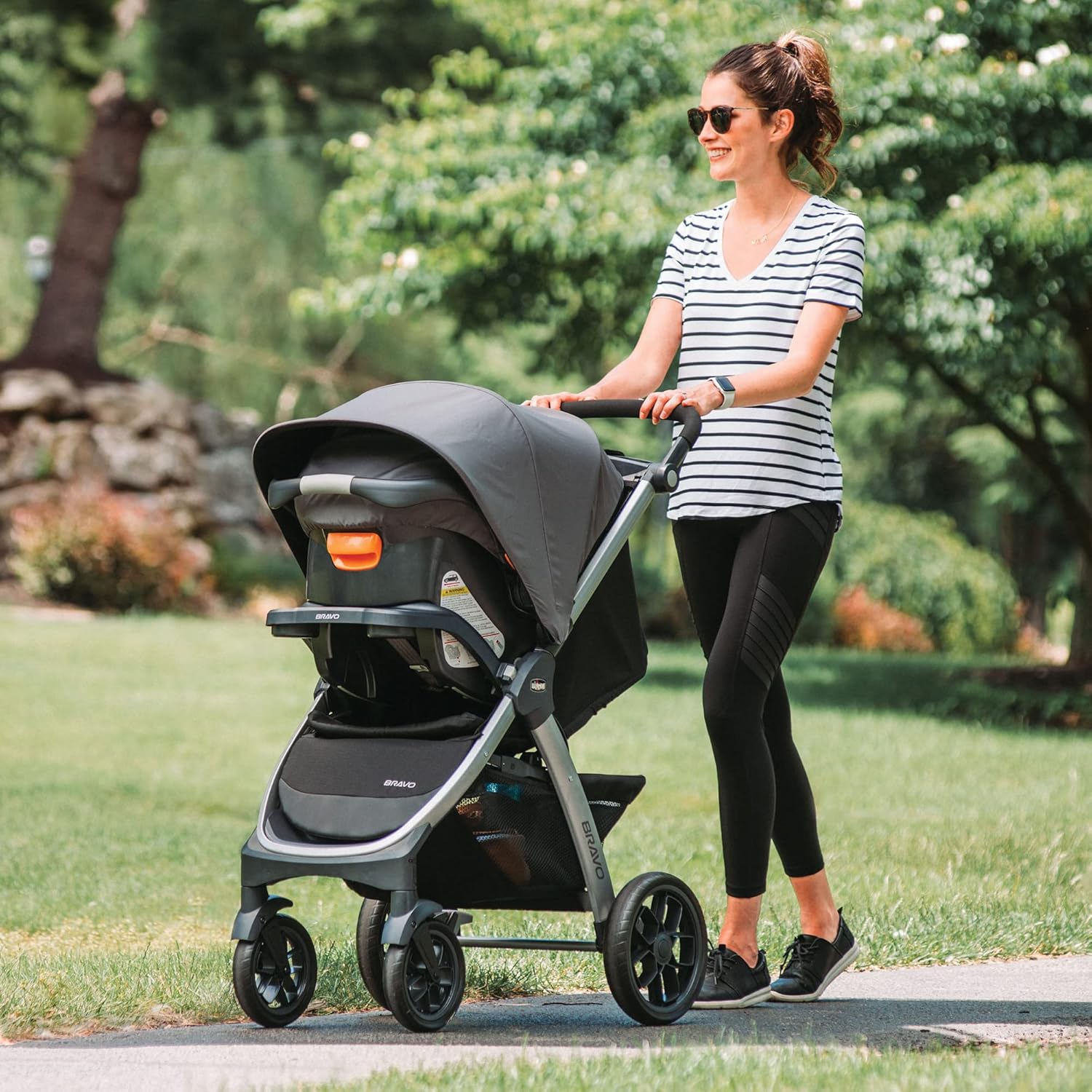 3-in-1 Travel System Stroller with Infant Car Seat and Base, Camden/Black & Grey V8670